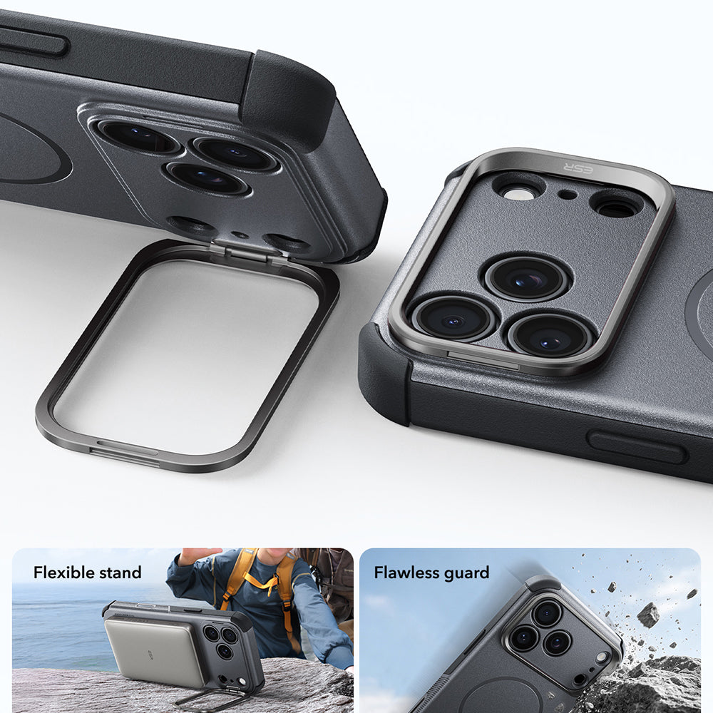MagSafe ovitek za Apple iPhone 18 Pro Max / 17 Pro Max, ESR, Cyber Armor Kickstand, Siva