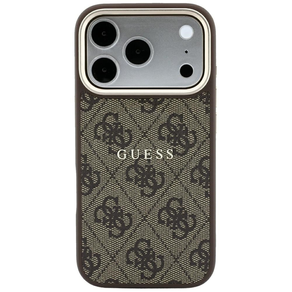 Ovitek MagSafe za Apple iPhone 18 Pro Max / 17 Pro Max, Guess, 4G Relief Classic, Rjav