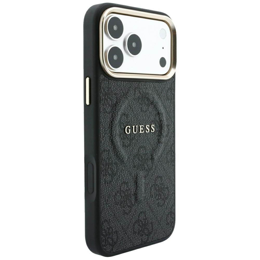 MagSafe ovitek za Apple iPhone 18 Pro Max / 17 Pro Max, Guess, 4G Relief Classic, Črn