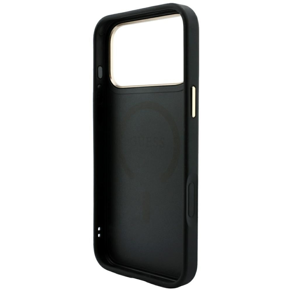 MagSafe ovitek za Apple iPhone 18 Pro Max / 17 Pro Max, Guess, 4G Relief Classic, Črn