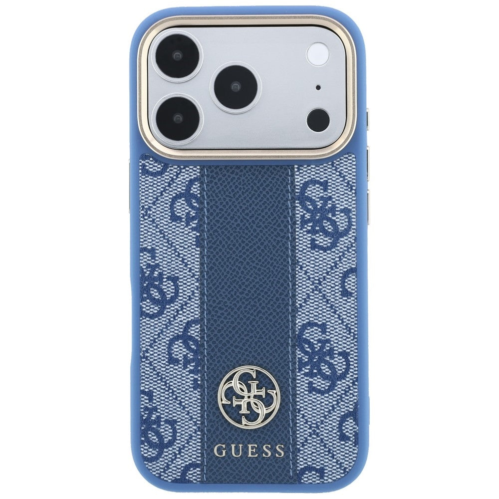 MagSafe ovitek za Apple iPhone 18 Pro Max / 17 Pro Max, Guess, 4G Stripe Round Classic Logo, modra