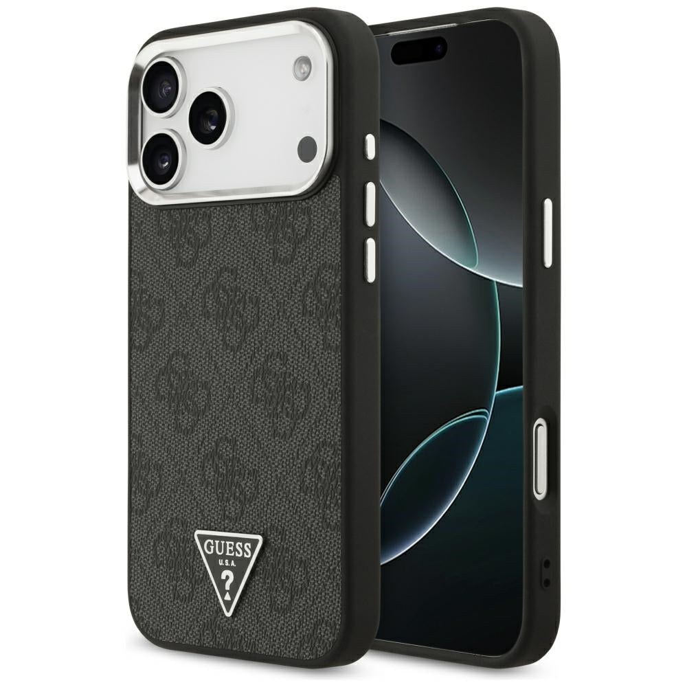 Ovitek MagSafe za Apple iPhone 18 Pro Max / 17 Pro Max, Guess, 4G Triangle Logo, Črn