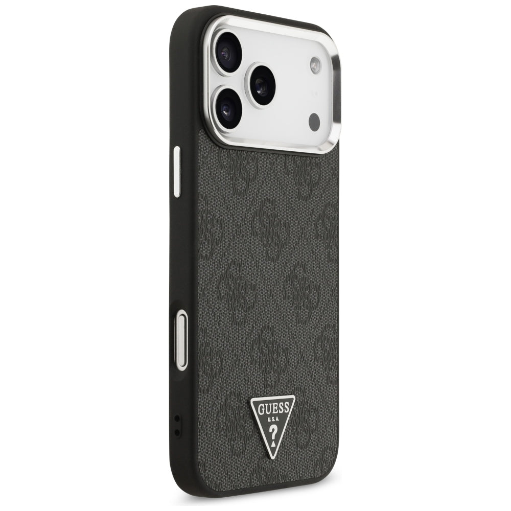 Ovitek MagSafe za Apple iPhone 18 Pro Max / 17 Pro Max, Guess, 4G Triangle Logo, Črn