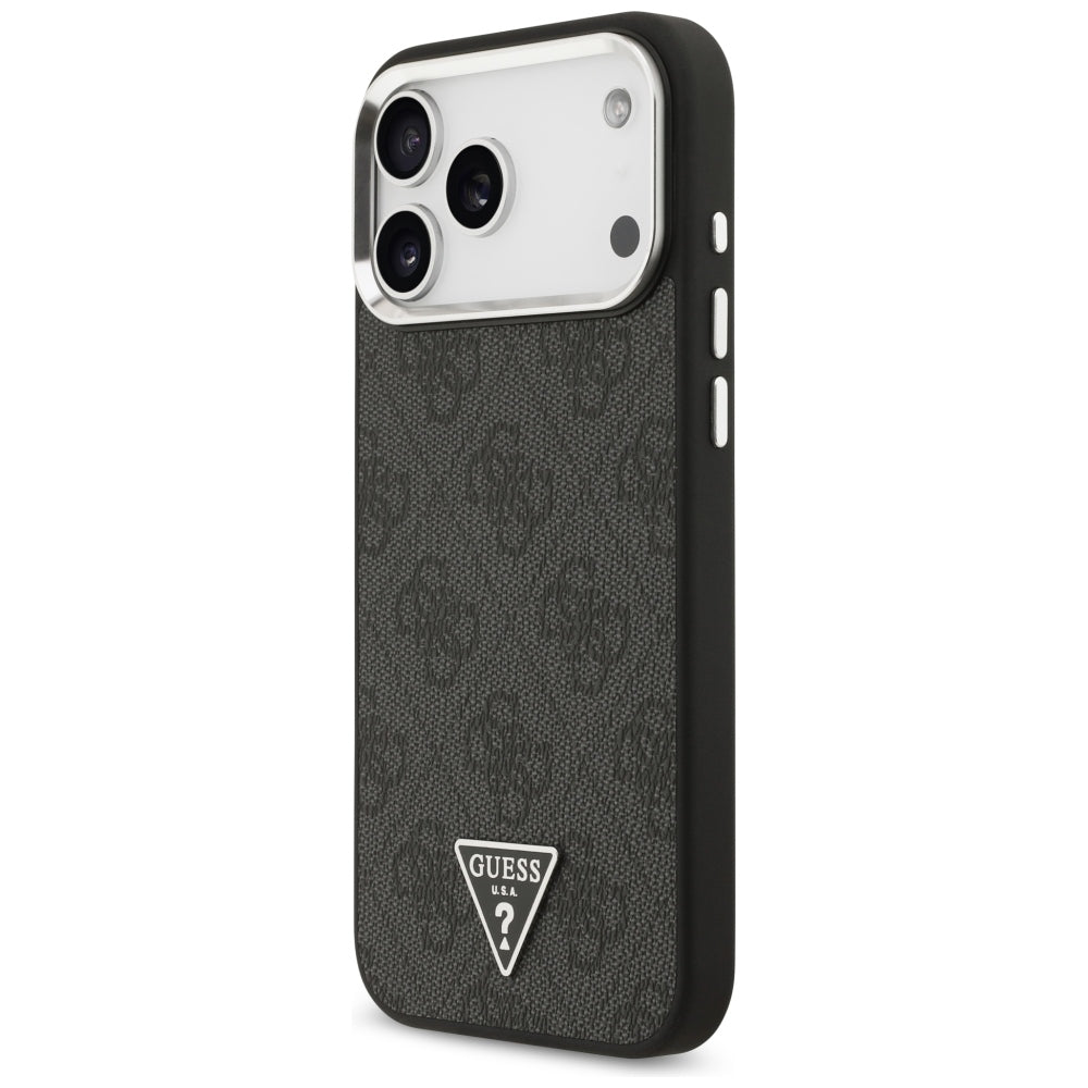 Ovitek MagSafe za Apple iPhone 18 Pro Max / 17 Pro Max, Guess, 4G Triangle Logo, Črn