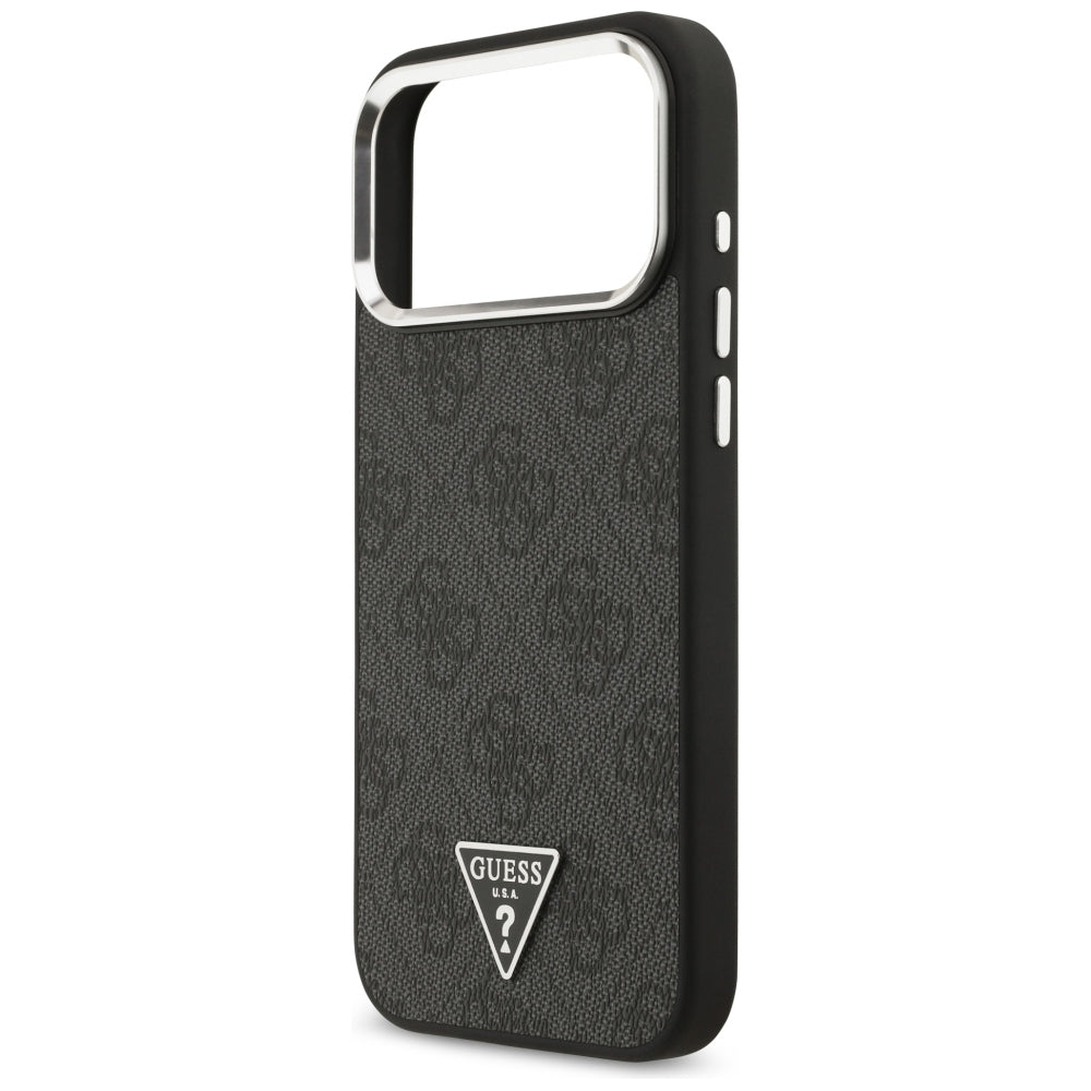 Ovitek MagSafe za Apple iPhone 18 Pro Max / 17 Pro Max, Guess, 4G Triangle Logo, Črn