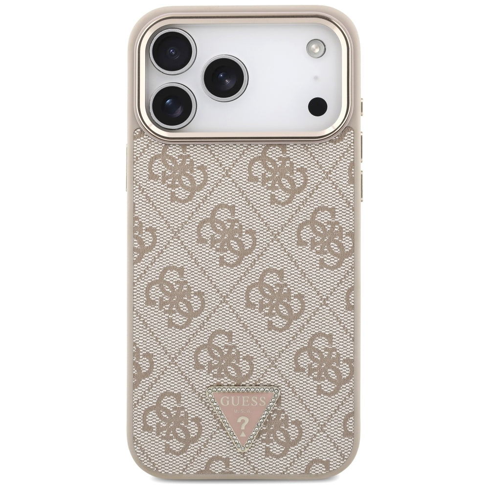 MagSafe ovitek za Apple iPhone 18 Pro Max / 17 Pro Max, Guess, 4G Triangle Logo, roza