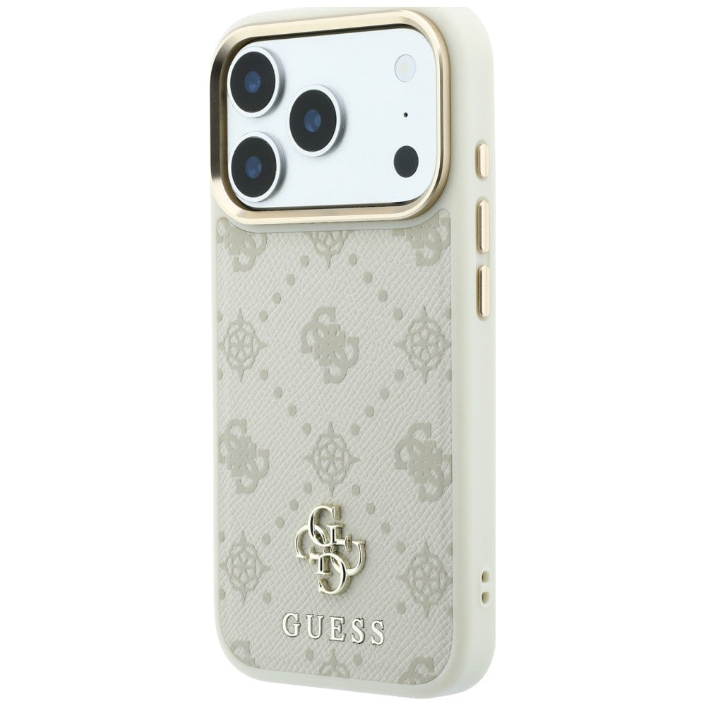 Ovitek MagSafe za Apple iPhone 18 Pro Max / 17 Pro Max, Guess, Peony 4G majhen logotip, bež