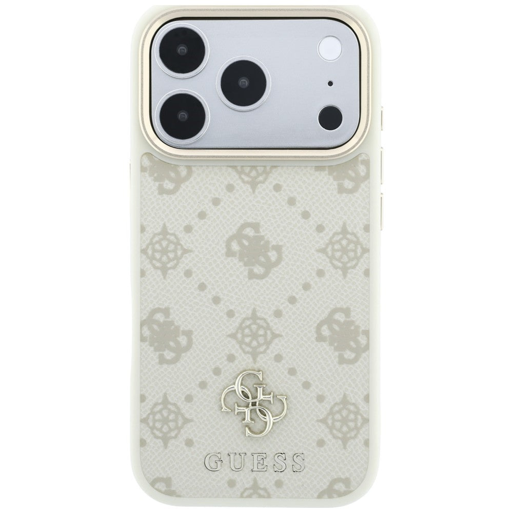 Ovitek MagSafe za Apple iPhone 18 Pro Max / 17 Pro Max, Guess, Peony 4G majhen logotip, bež