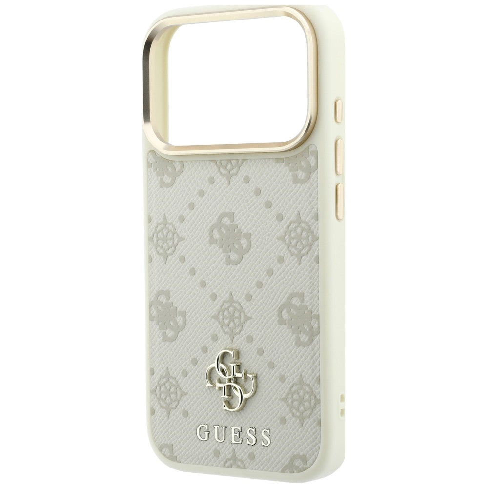 Ovitek MagSafe za Apple iPhone 18 Pro Max / 17 Pro Max, Guess, Peony 4G majhen logotip, bež