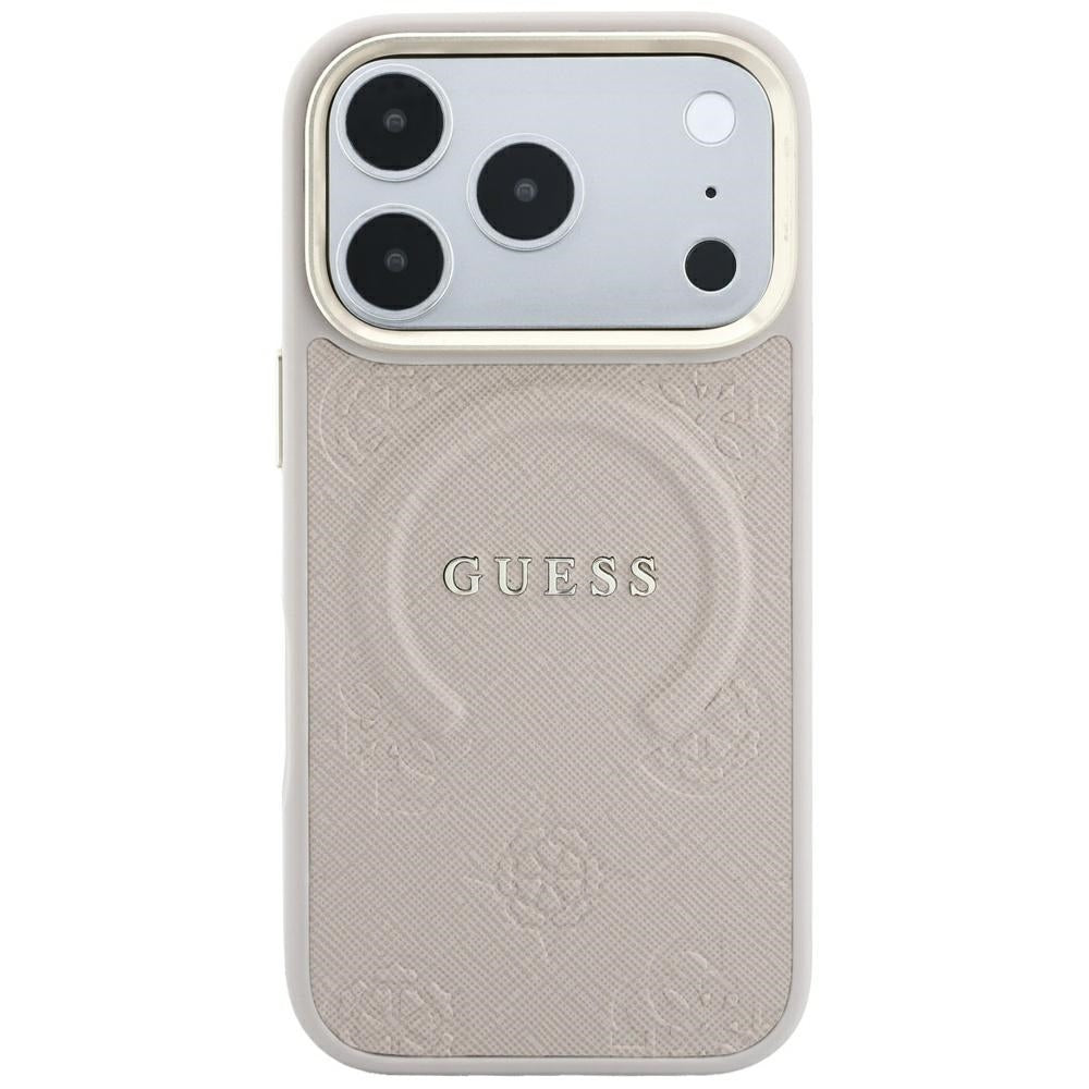MagSafe ovitek za Apple iPhone 18 Pro Max / 17 Pro Max, Guess, Saffiano Peony Ring, roza