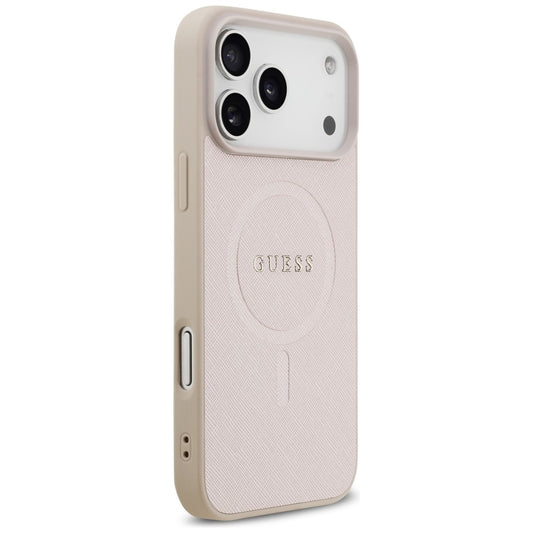Ovitek MagSafe za Apple iPhone 18 Pro Max / 17 Pro Max, Guess, Saffiano, roza