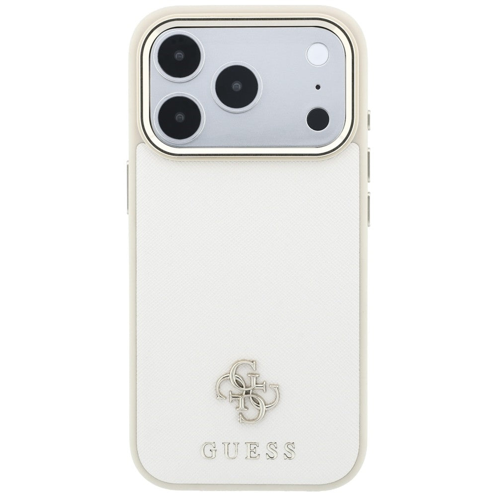 Ovitek MagSafe za Apple iPhone 18 Pro Max / 17 Pro Max, Guess, Saffiano Small 4G Classic, Bež