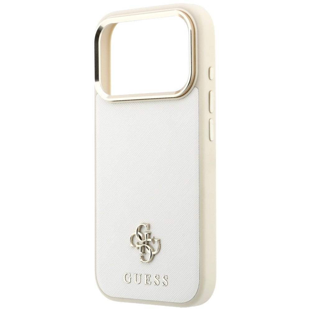 Ovitek MagSafe za Apple iPhone 18 Pro Max / 17 Pro Max, Guess, Saffiano Small 4G Classic, Bež