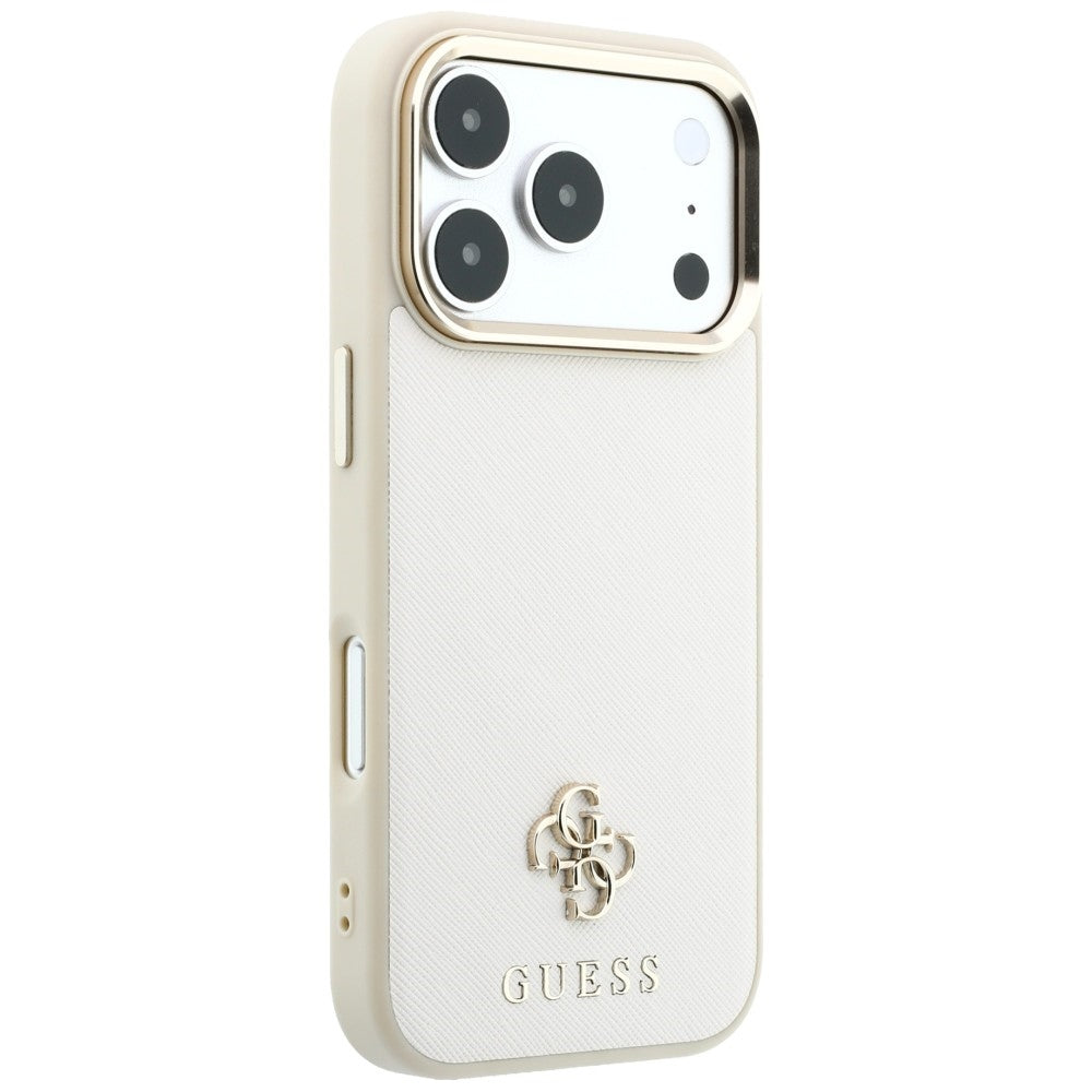 Ovitek MagSafe za Apple iPhone 18 Pro Max / 17 Pro Max, Guess, Saffiano Small 4G Classic, Bež