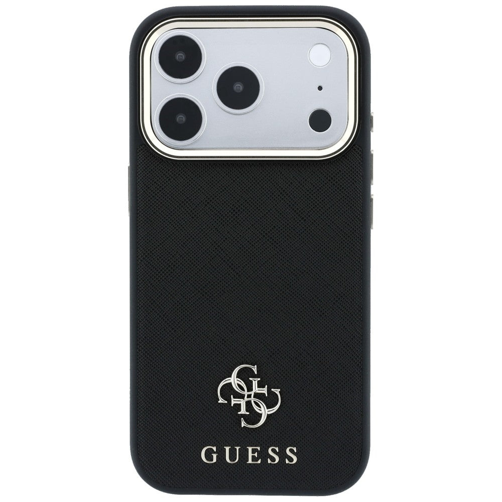MagSafe ovitek za Apple iPhone 18 Pro Max / 17 Pro Max, Guess, Saffiano Small 4G Classic, Črn