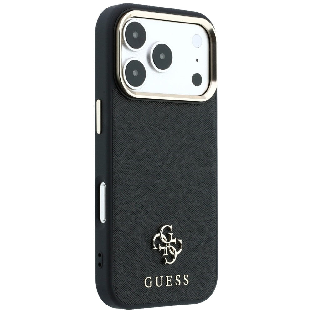 MagSafe ovitek za Apple iPhone 18 Pro Max / 17 Pro Max, Guess, Saffiano Small 4G Classic, Črn