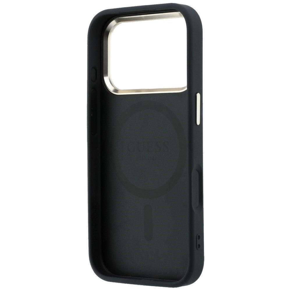 MagSafe ovitek za Apple iPhone 18 Pro Max / 17 Pro Max, Guess, Saffiano Small 4G Classic, Črn