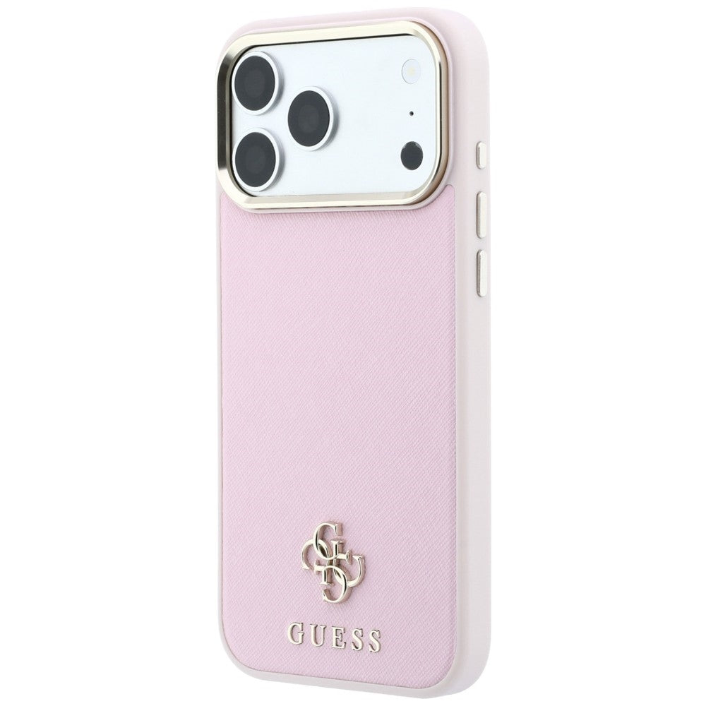 MagSafe ovitek za Apple iPhone 18 Pro Max / 17 Pro Max, Guess, Saffiano Small 4G Classic, roza