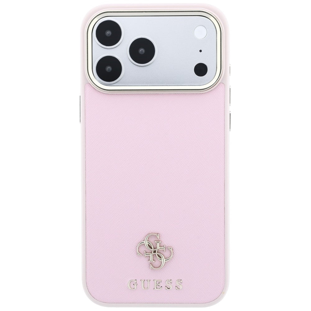 MagSafe ovitek za Apple iPhone 18 Pro Max / 17 Pro Max, Guess, Saffiano Small 4G Classic, roza