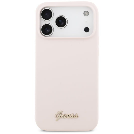 MagSafe ovitek za Apple iPhone 18 Pro Max / 17 Pro Max, Guess, Script Metal Logo, Roza