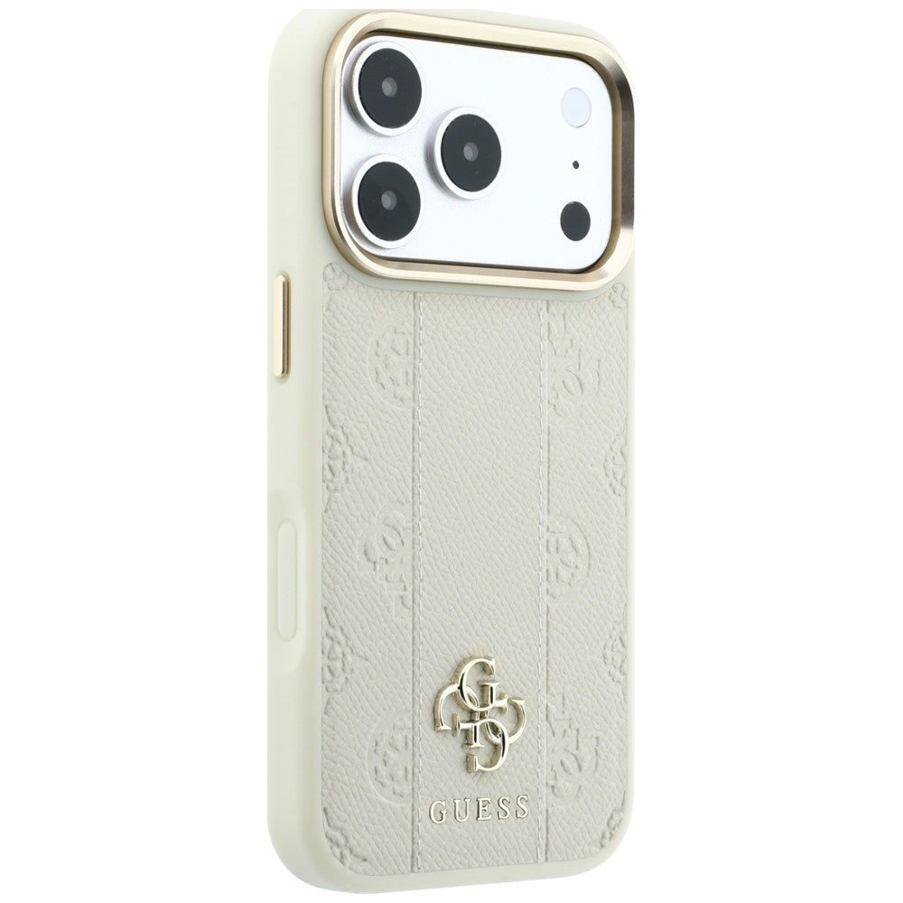 MagSafe ovitek za Apple iPhone 18 Pro Max / 17 Pro Max, Guess, Stripe Peony 4G, bež