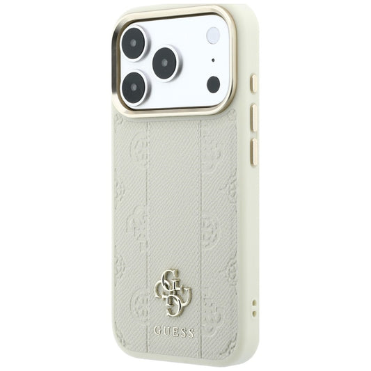 MagSafe ovitek za Apple iPhone 18 Pro Max / 17 Pro Max, Guess, Stripe Peony 4G, bež