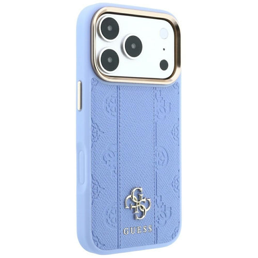 MagSafe ovitek za Apple iPhone 18 Pro Max / 17 Pro Max, Guess, Stripe Peony 4G, Bleu