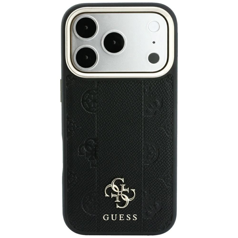 MagSafe ovitek za Apple iPhone 18 Pro Max / 17 Pro Max, Guess, Stripe Peony 4G, Črn