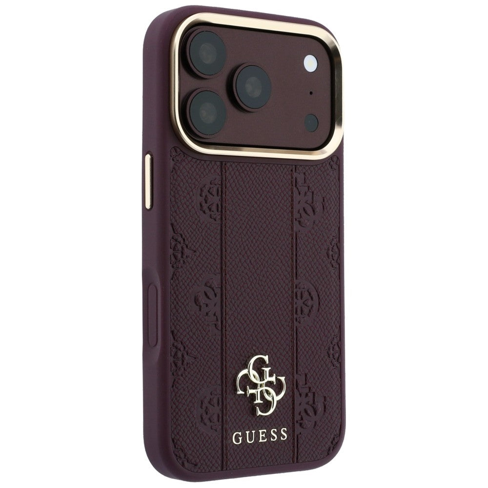 MagSafe ovitek za Apple iPhone 18 Pro Max / 17 Pro Max, Guess, Stripe Peony 4G, Vijoličen
