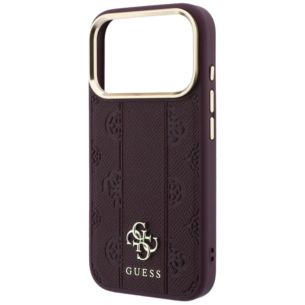 MagSafe ovitek za Apple iPhone 18 Pro Max / 17 Pro Max, Guess, Stripe Peony 4G, Vijoličen