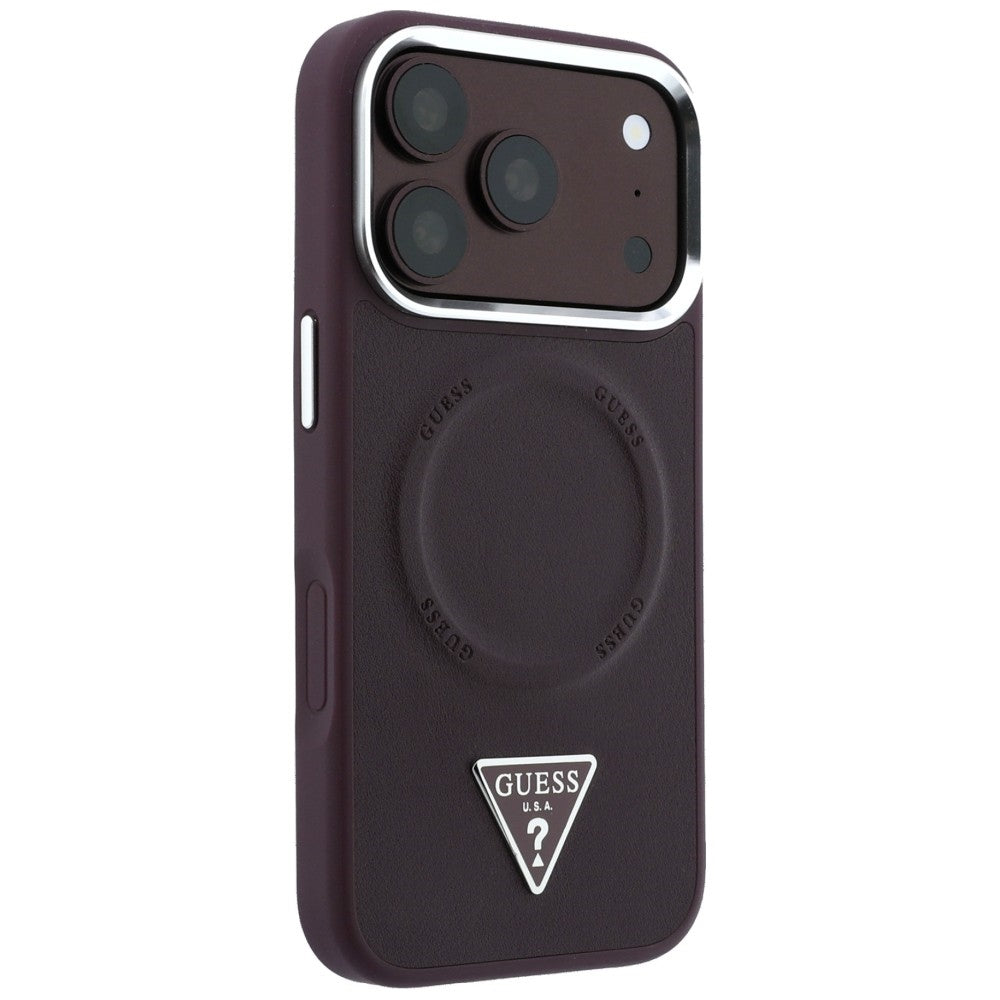 MagSafe ovitek za Apple iPhone 18 Pro Max / 17 Pro Max, Guess, Triangle Logo, bordo