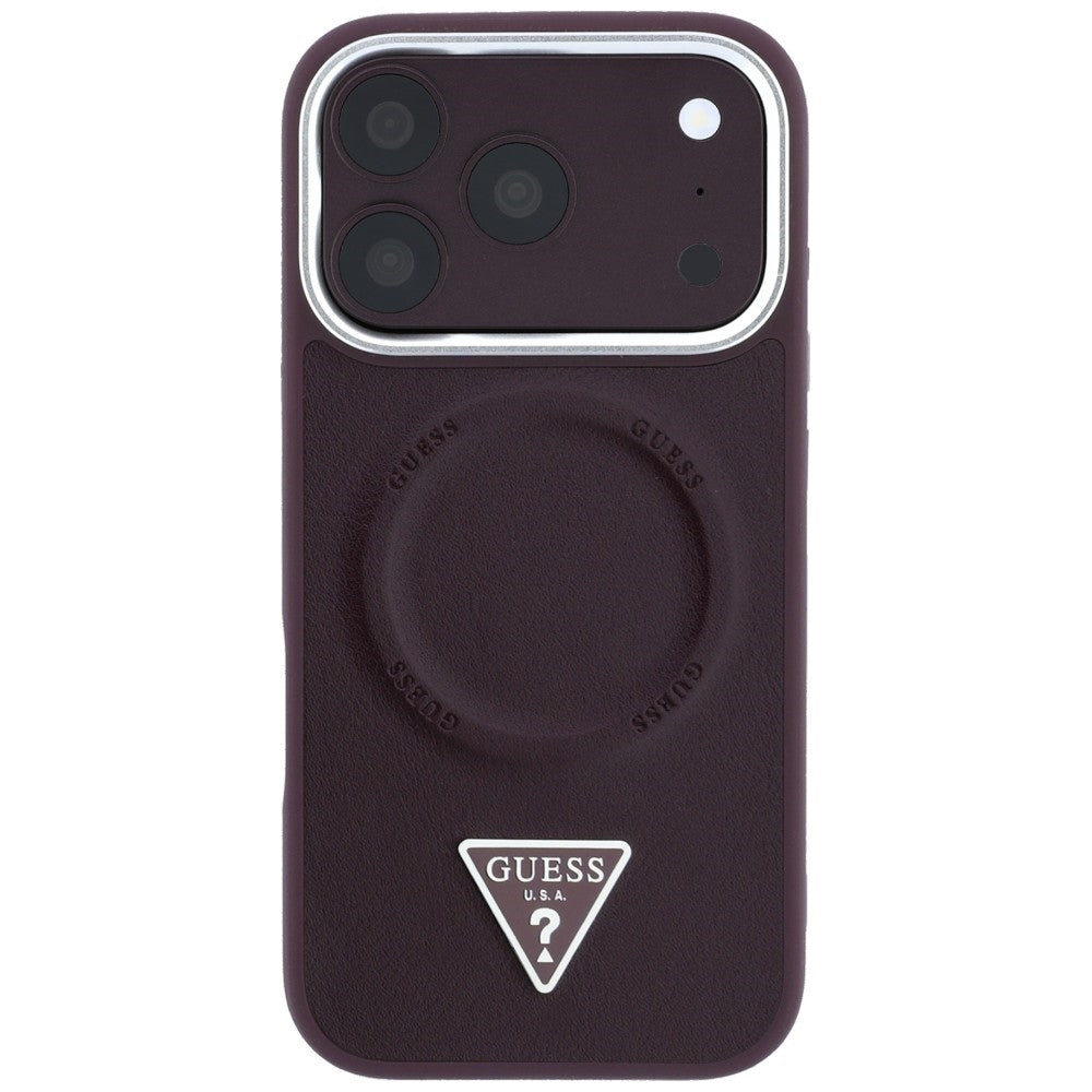 MagSafe ovitek za Apple iPhone 18 Pro Max / 17 Pro Max, Guess, Triangle Logo, bordo