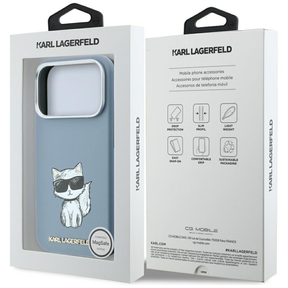 MagSafe ovitek za Apple iPhone 18 Pro Max / 17 Pro Max, Karl Lagerfeld, Choupette Sketch, Bleu
