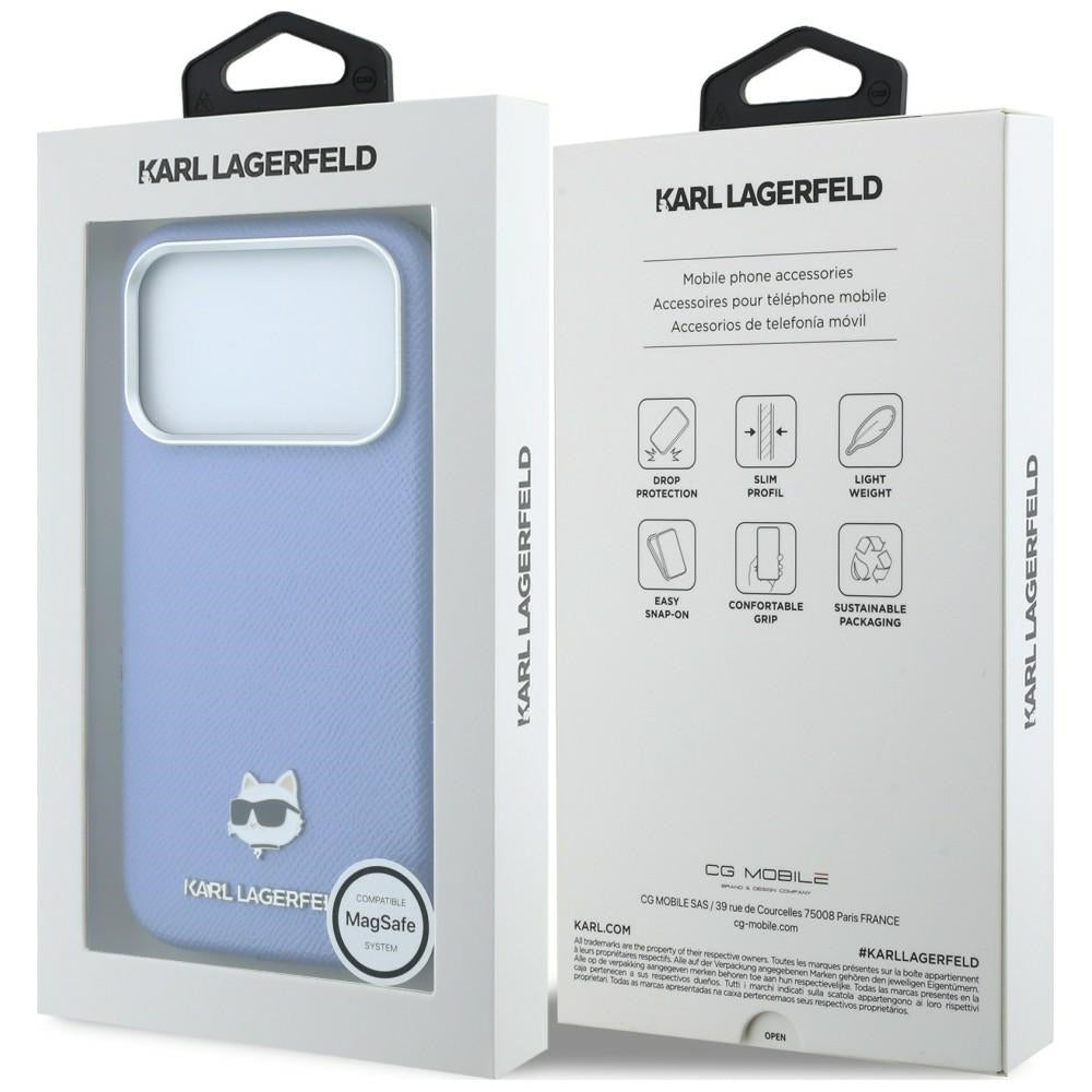 MagSafe ovitek za Apple iPhone 18 Pro Max / 17 Pro Max, Karl Lagerfeld, Grained Choupette Head, Bleu