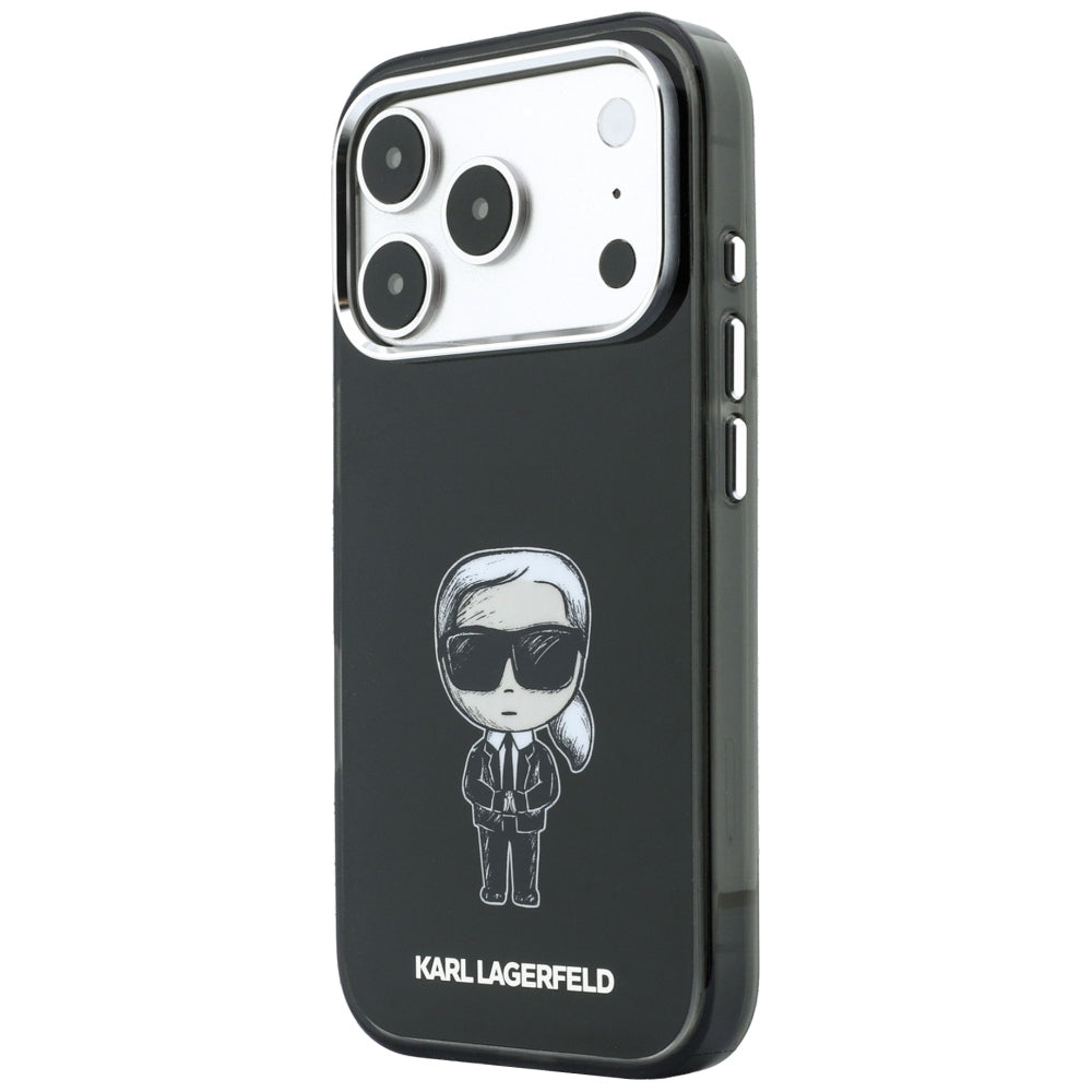 MagSafe Case for Apple iPhone 18 Pro Max / 17 Pro Max, Karl Lagerfeld, IML Ikonik Sketch Print, Black