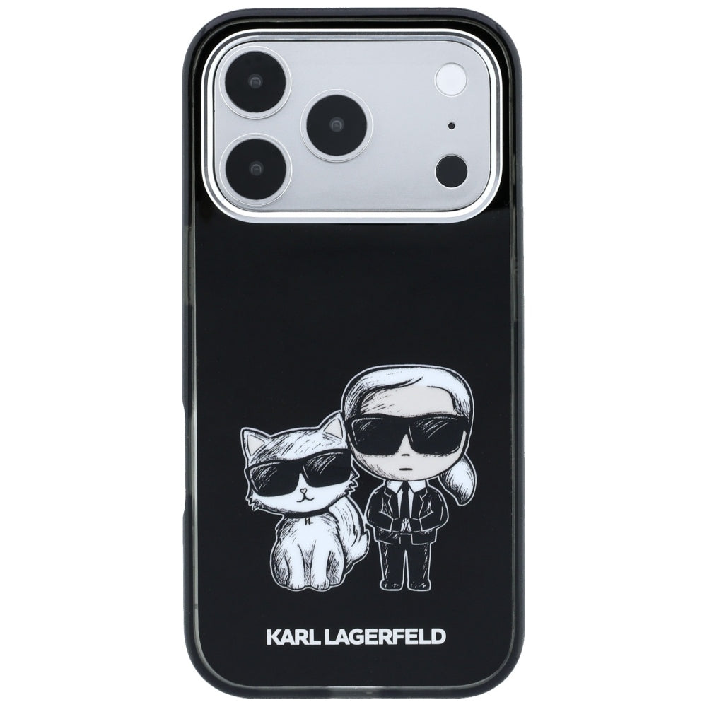 MagSafe ovitek za Apple iPhone 18 Pro Max / 17 Pro Max, Karl Lagerfeld, IML KC Bodies Sketch Print, Črn