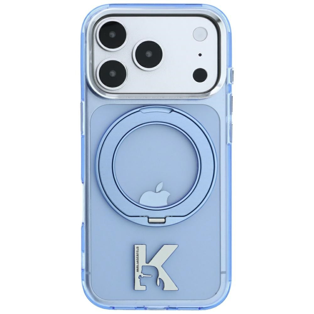 MagSafe ovitek za Apple iPhone 18 Pro Max / 17 Pro Max, Karl Lagerfeld, IML Ring Stand Kameo Metal, Modra