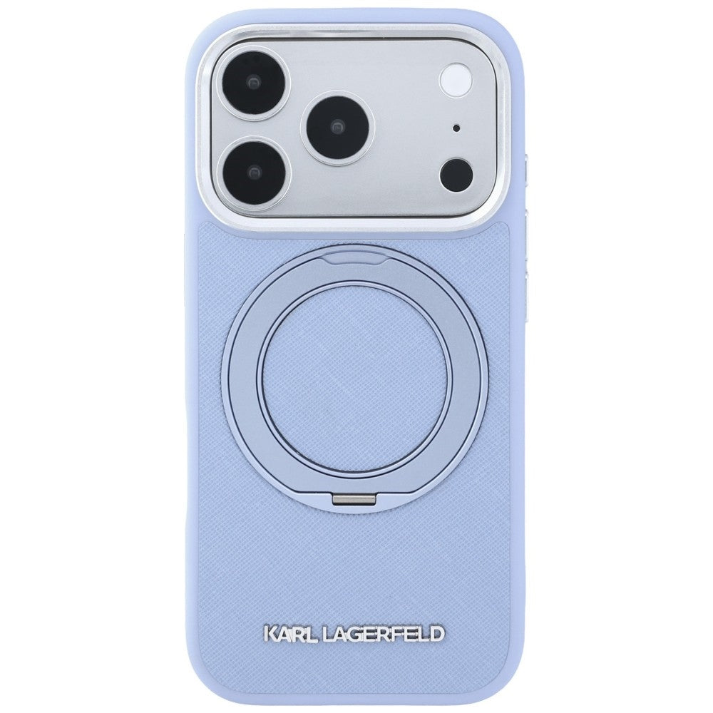 MagSafe ovitek za Apple iPhone 18 Pro Max / 17 Pro Max, Karl Lagerfeld, Ring Stand 360 Saffiano, Modra