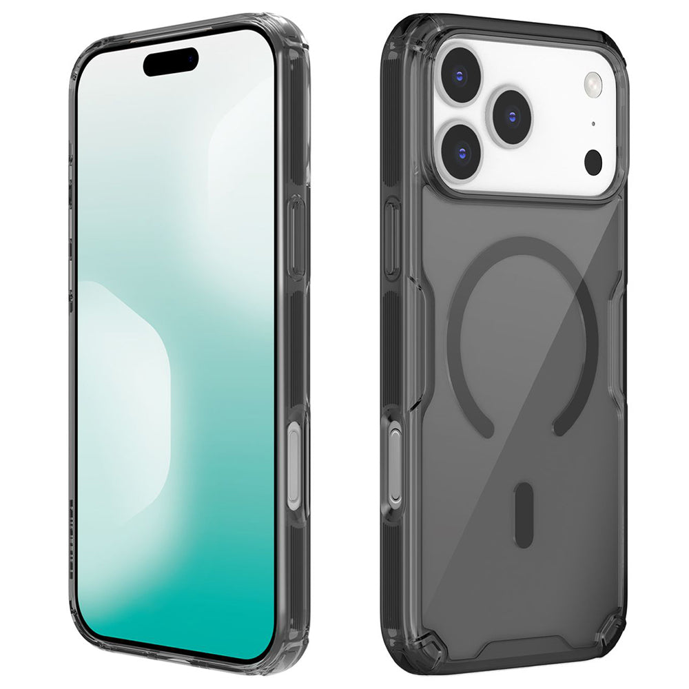 MagSafe ovitek za Apple iPhone 18 Pro Max / 17 Pro Max, Nillkin, Nature Pro, Črno prozoren
