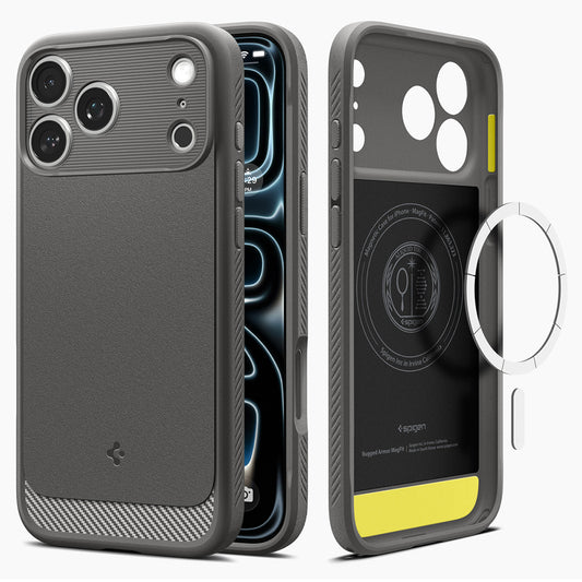 MagSafe ovitek za Apple iPhone 18 Pro Max / 17 Pro Max, Spigen, Rugged Armor, Siva ACS12110