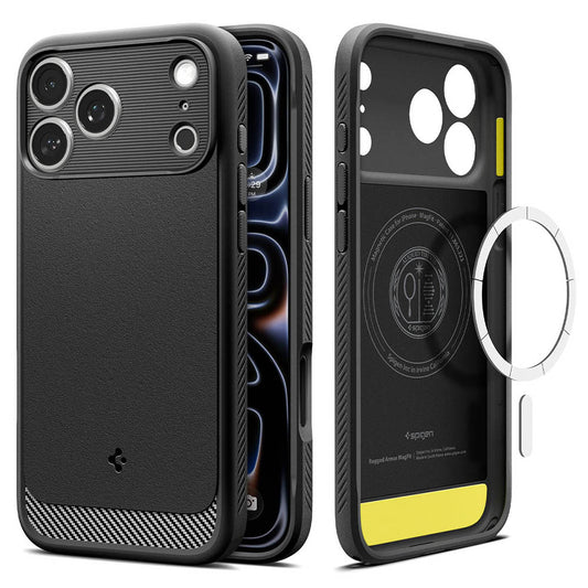 MagSafe ovitek za Apple iPhone 18 Pro Max / 17 Pro Max, Spigen, Rugged Armor, mat črn ACS12109