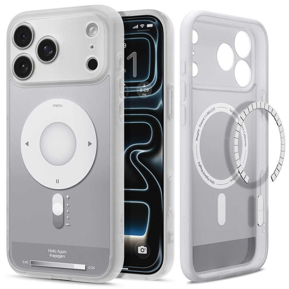 Ovitek MagSafe za Apple iPhone 18 Pro Max / 17 Pro Max, Spigen, Ultra Hybrid Classic, Srebrn ACS12130
