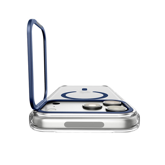 MagSafe ovitek za Apple iPhone 18 Pro Max / 17 Pro Max, Spigen, Ultra Hybrid Optik S, prozoren modro-črn ACS11909