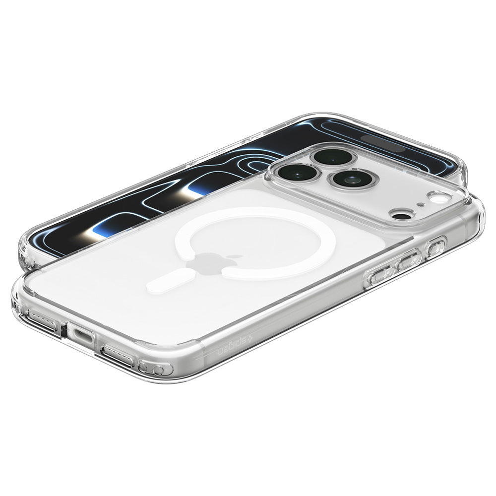 MagSafe ovitek za Apple iPhone 18 Pro Max / 17 Pro Max, Spigen, Ultra Hybrid, prozoren bel ACS12118