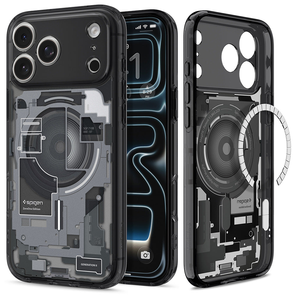Ovitek MagSafe za Apple iPhone 18 Pro Max / 17 Pro Max, Spigen, Ultra Hybrid Zero One, Črn ACS12128