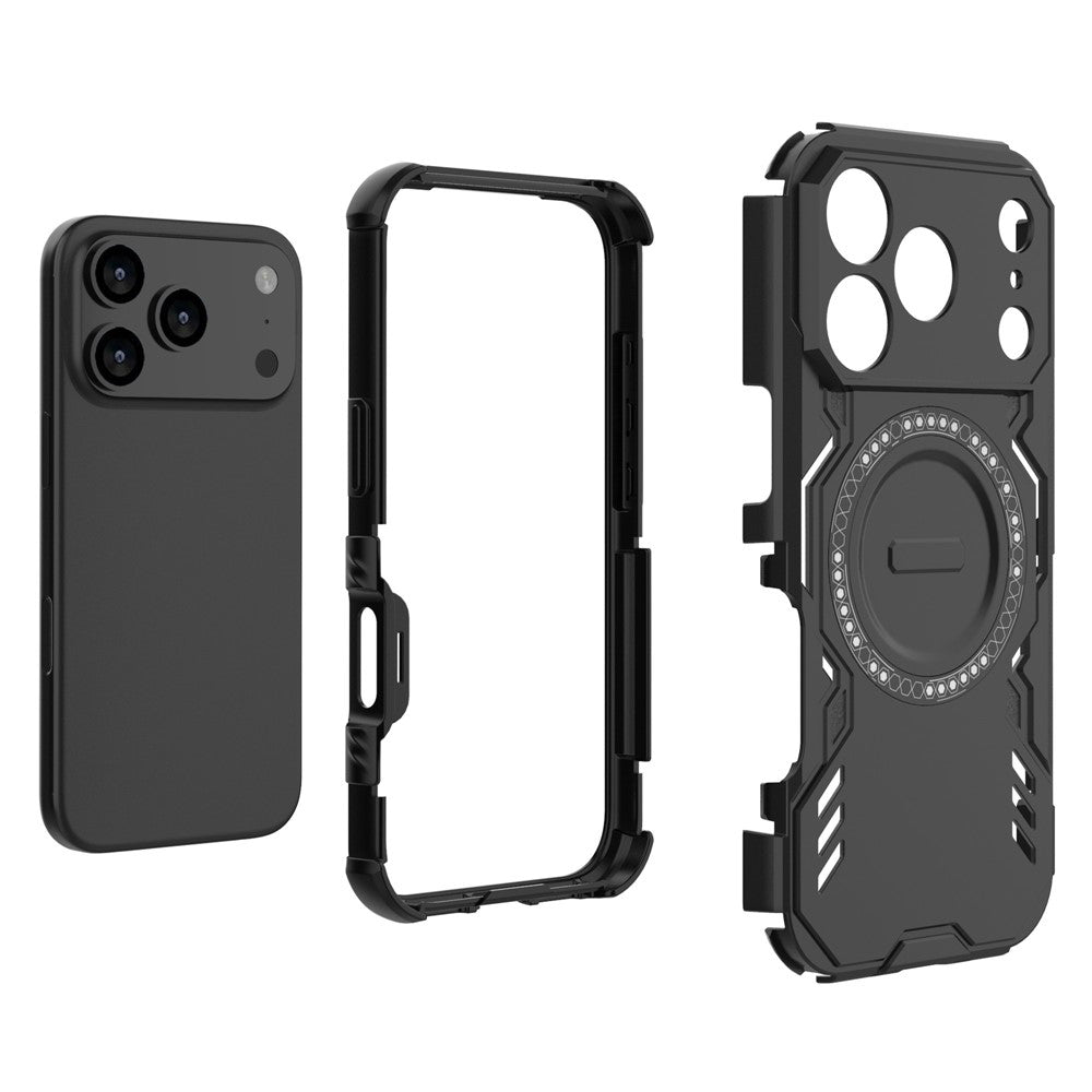 MagSafe ovitek za Apple iPhone 18 Pro Max / 17 Pro Max, Techsuit, ArmorMag, Črn