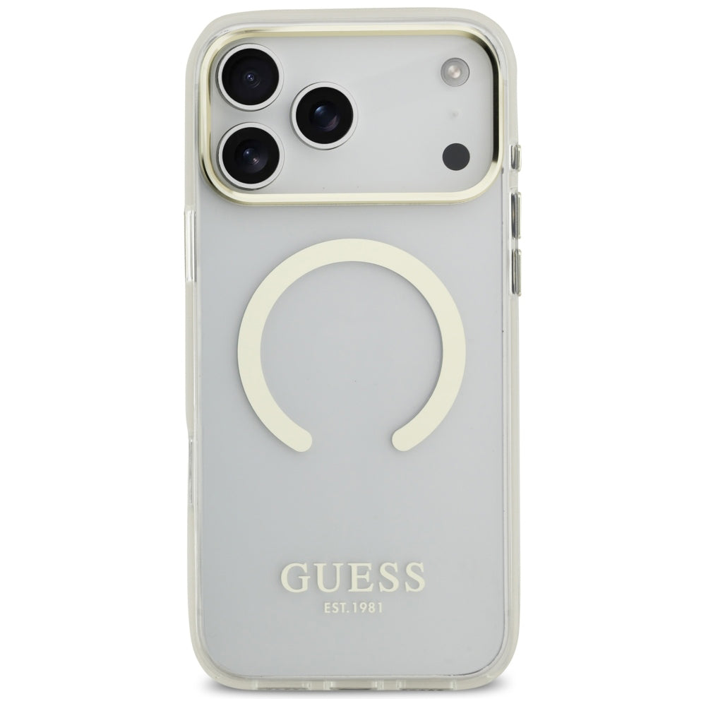 MagSafe ovitek za Apple iPhone 18 Pro Max, Guess, Metal Outline, Zlata