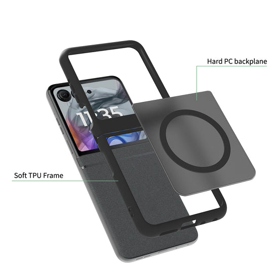 MagSafe Case for Motorola Razr 70 / Razr 60, Techsuit, PureFrost, Satin Black