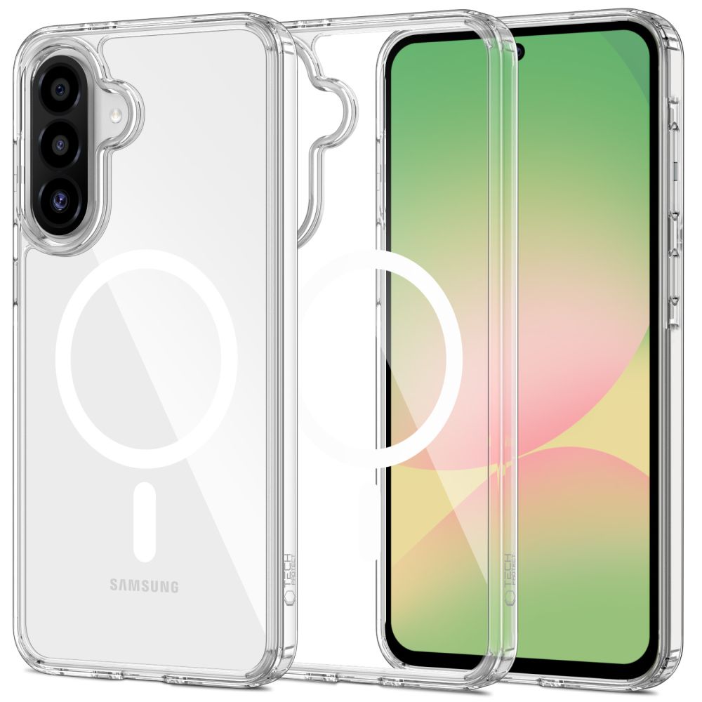 Ovitek MagSafe za Samsung Galaxy A56 A566, Tech-Protect, Flexair Hybrid, Prozoren