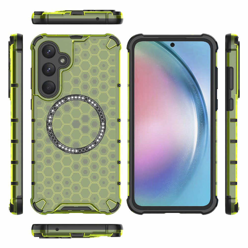 MagSafe ovitek za Samsung Galaxy S25 S931, Techsuit, HoneyComb Shield, Zelen